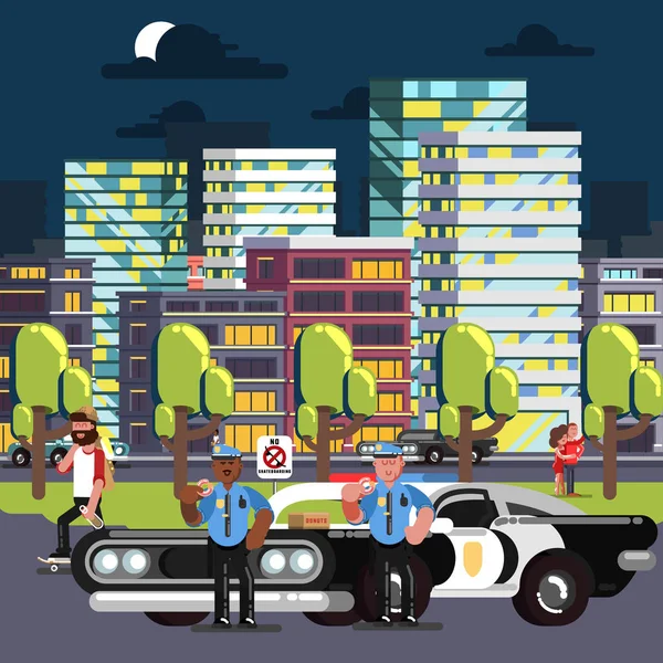 Police chilling on work — Stock Vector