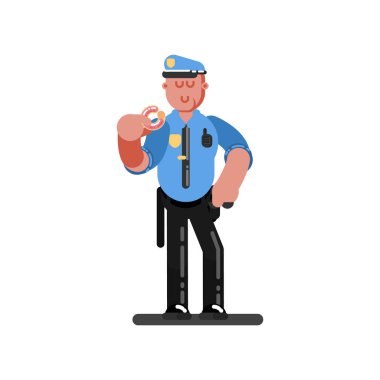 Polis memuru donut yemek