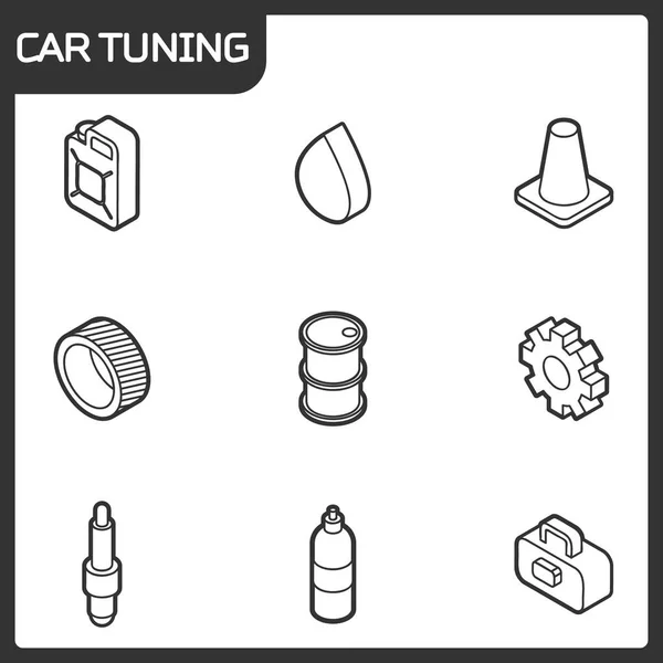 Auto tuning osnovy izometrické ikony — Stockový vektor