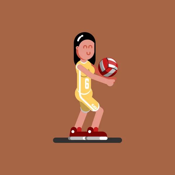 ผู้เล่นวอลเลย์บอลหญิง — ภาพเวกเตอร์สต็อก