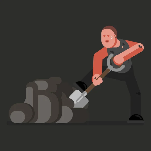 Mineur travaillant dur — Image vectorielle