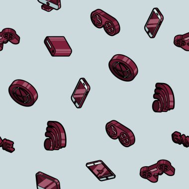 Cyber spor renk anahat izometrik desen