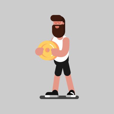Egzersizleri yapıyor adam