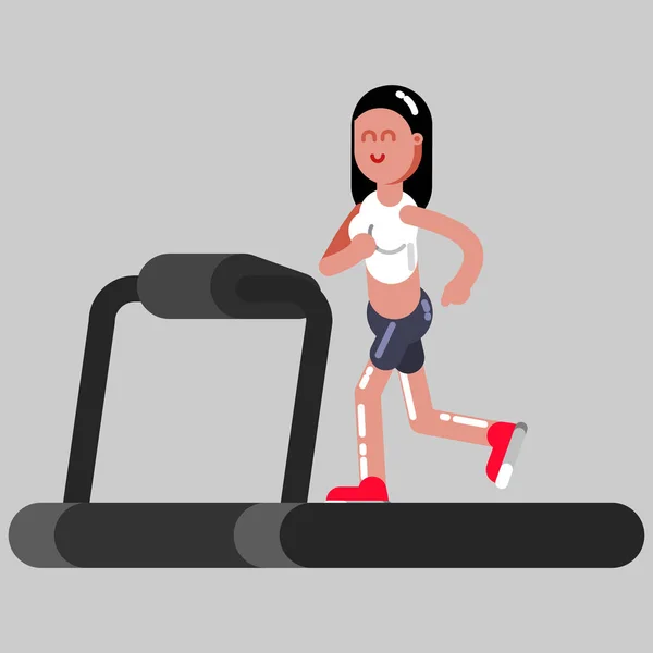 Girl runing on running track — Stock Vector