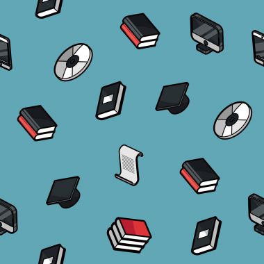 Kütüphane renk anahat izometrik desen