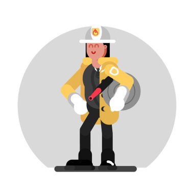 İtfaiyeci kız ayakta