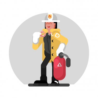 İtfaiyeci kız ayakta