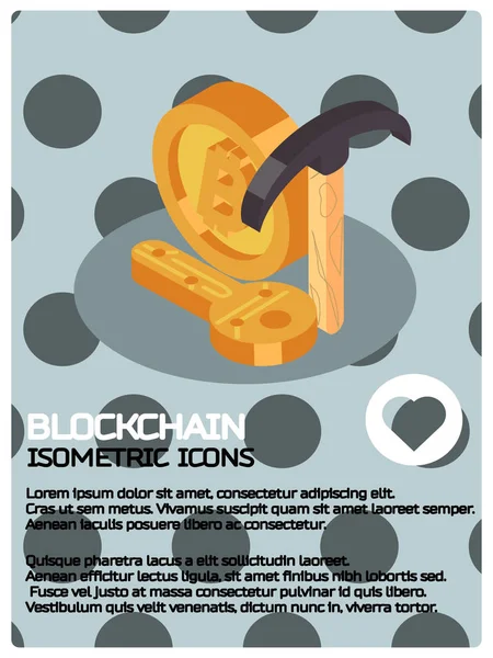 Cartel isométrico de color Blockchain — Vector de stock