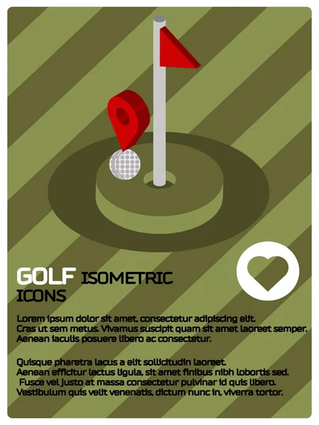 Cartaz isométrico de cor Golf — Vetor de Stock