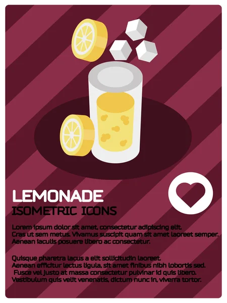 Limonade kleur isometrische poster — Stockvector