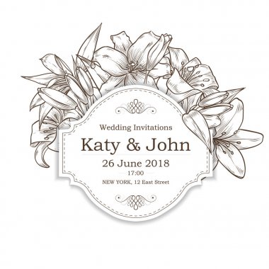 Düğün vintage kartı