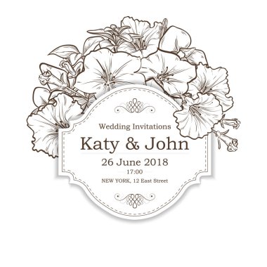 Düğün vintage kartı