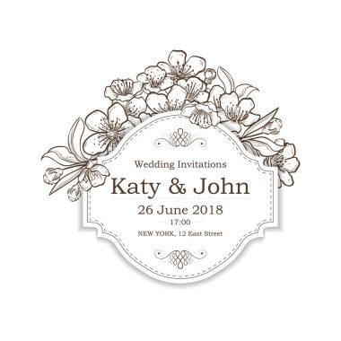 Düğün vintage kartı