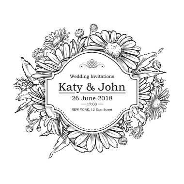 Düğün vintage kartı