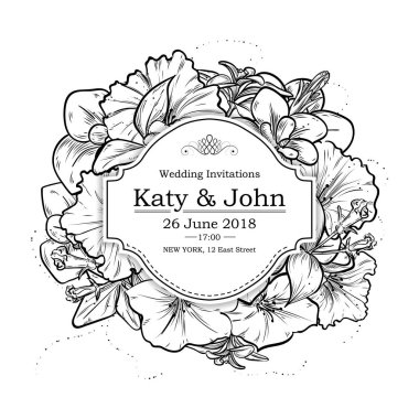 Düğün vintage kartı