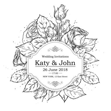 Düğün vintage kartı