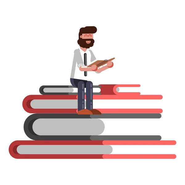 Man reading book — Stock Vector