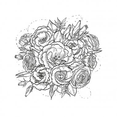 Lisianthus zarif vintage şablonuyla soyut