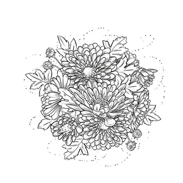 Abstrakte elegante Vorlage mit Chrysanthemen — Stockvektor