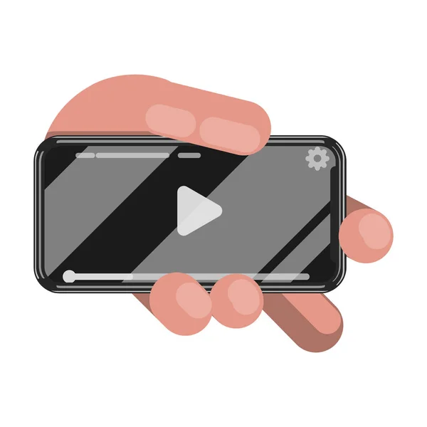 Wathing video on phone — Stock Vector