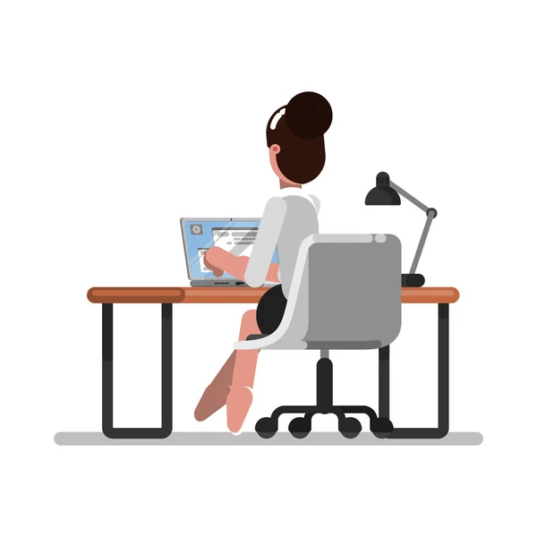 Mujer diseñadora trabajando — Vector de stock