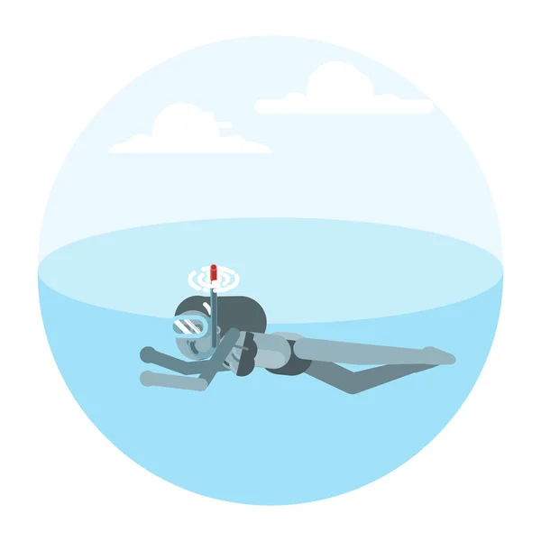 Γυναίκα επιπλέοντα σώματα κάτω από το νερό — Διανυσματικό Αρχείο
