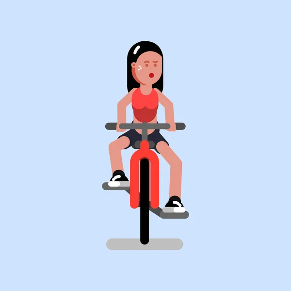 Γυναίκα βόλτες με ένα ποδήλατο — Διανυσματικό Αρχείο