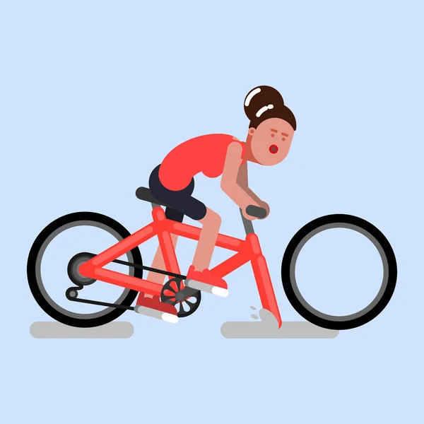 Жінка їде на велосипеді — стоковий вектор