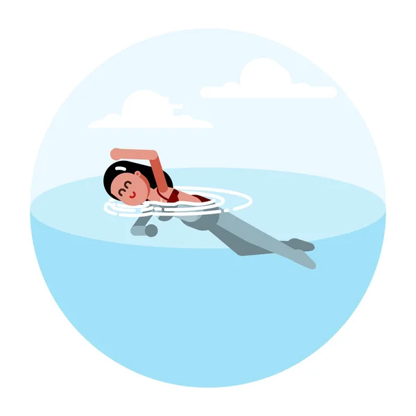 Woman sketch swimming — Stock Vector