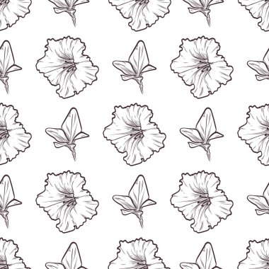 Vektör petunya seamless modeli çiçek