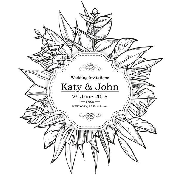 Vector vintage elegant wedding invitation