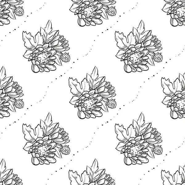 Vektor Bouquet von Chrysanthemenblüten — Stockvektor