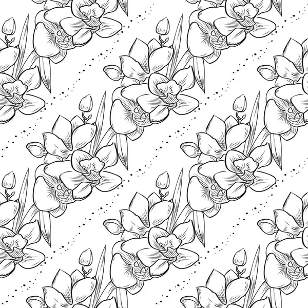 Ramo vectorial de flores de orquídea — Vector de stock