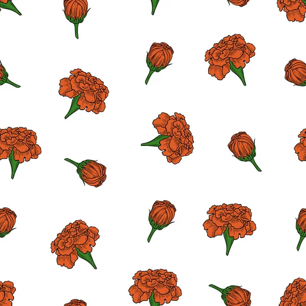 Vector naadloze kleurenpatroon van Goudsbloem bloemen — Stockvector