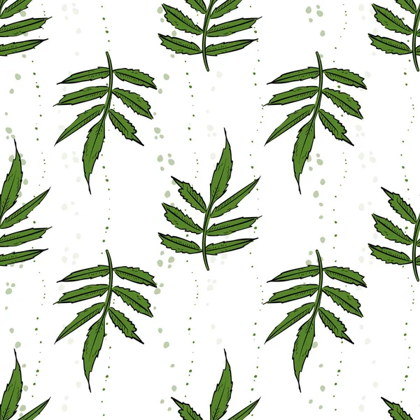Modèle sans couture de couleur vectorielle de feuilles de souci — Image vectorielle