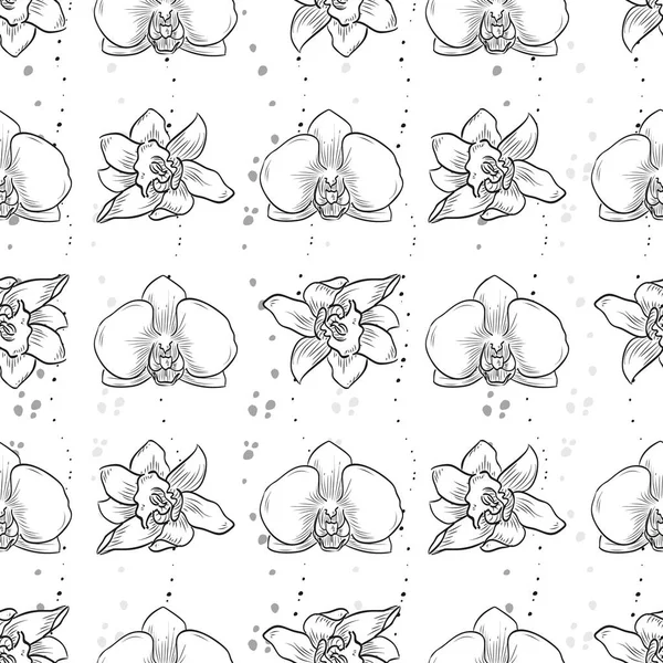 Векторный ручной рисунок орхидеи — стоковый вектор