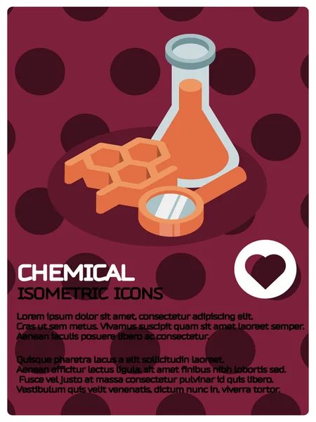 Chemische kleur isometrische poster — Stockvector