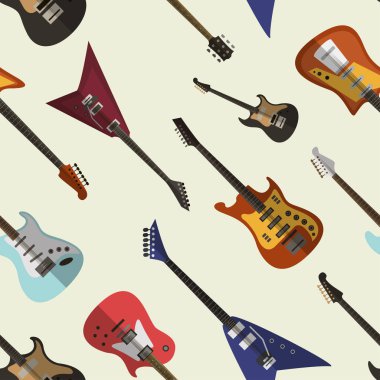 Parlak elektrik gitar deseni kümesi