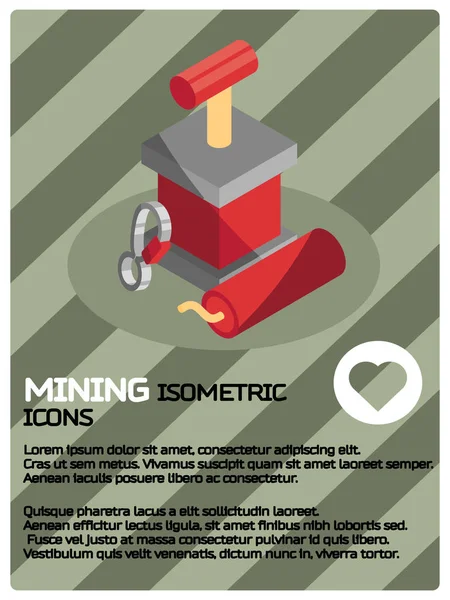 Cartel isométrico de color minero — Vector de stock