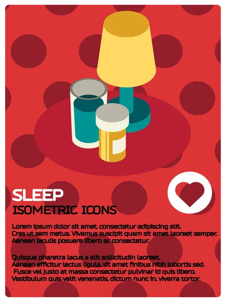 Cartel isométrico del color del sueño — Vector de stock