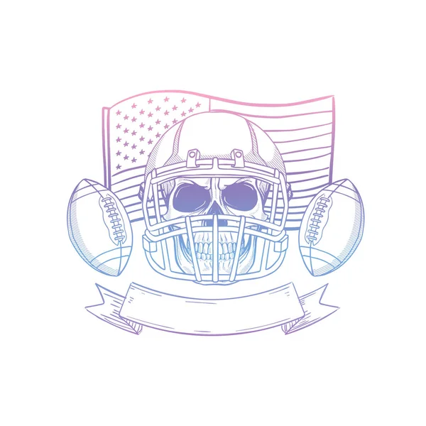 Skull jugador de fútbol americano — Archivo Imágenes Vectoriales