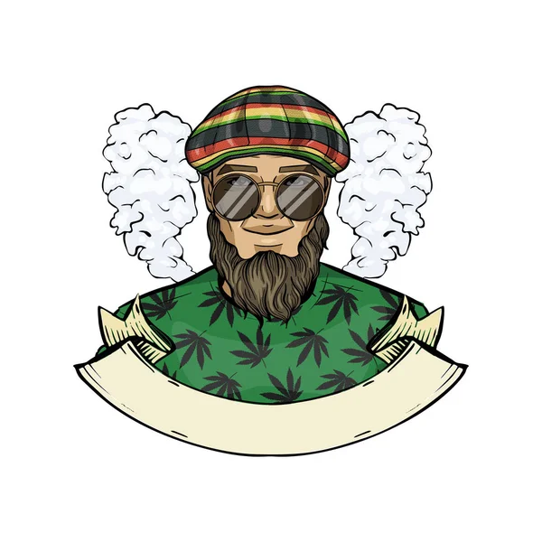 Dibujo a mano de color rastaman — Vector de stock