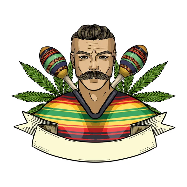 Χειροποίητο σκίτσο Μεξικανός — Διανυσματικό Αρχείο