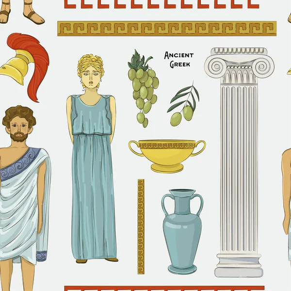 Starożytne greckie tradycyjne kostiumy — Wektor stockowy