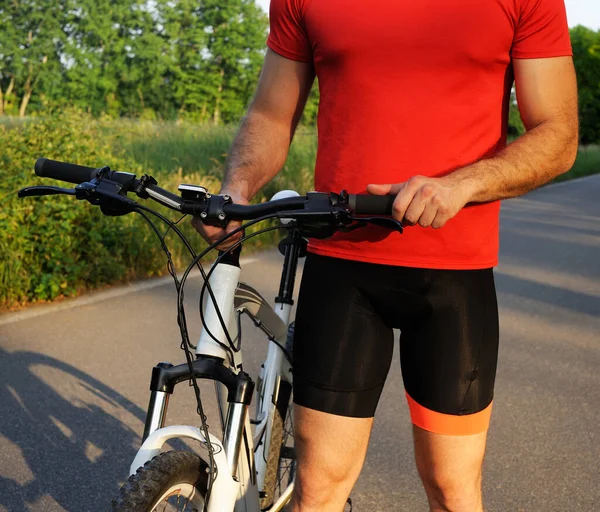 Radfahrer Park Mit Fahrrad Nahaufnahme — Stockfoto