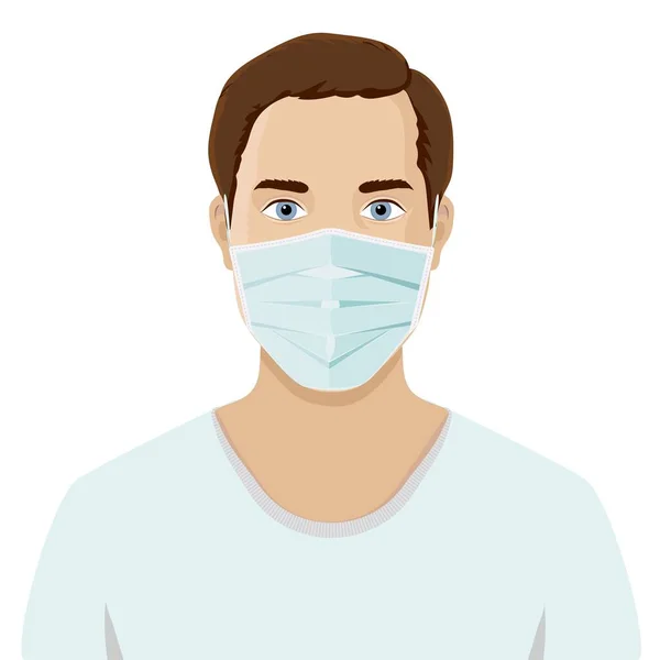Homens Usando Máscaras Médicas Para Prevenir Doenças Gripe Poluição Contaminado — Vetor de Stock