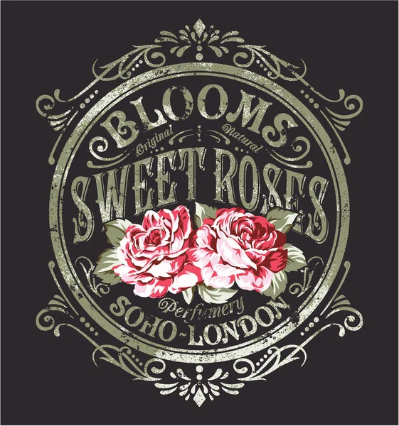 Sweet Roses perfume — Stock Vector