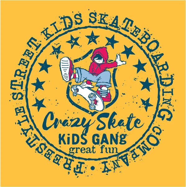 Street-Skating-Kids — Stockvektor