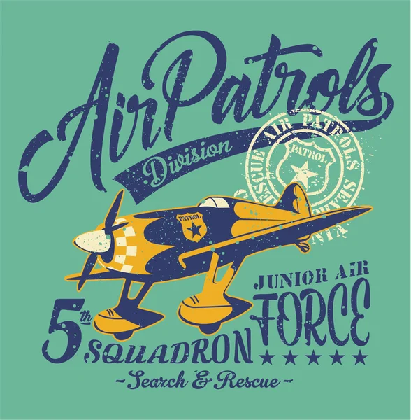Escuadrón de patrullas aéreas — Vector de stock