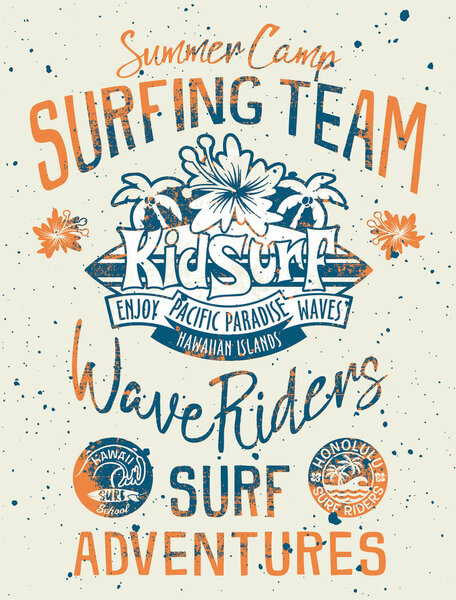 Детская команда по серфингу Hawaii pacific ocean
 